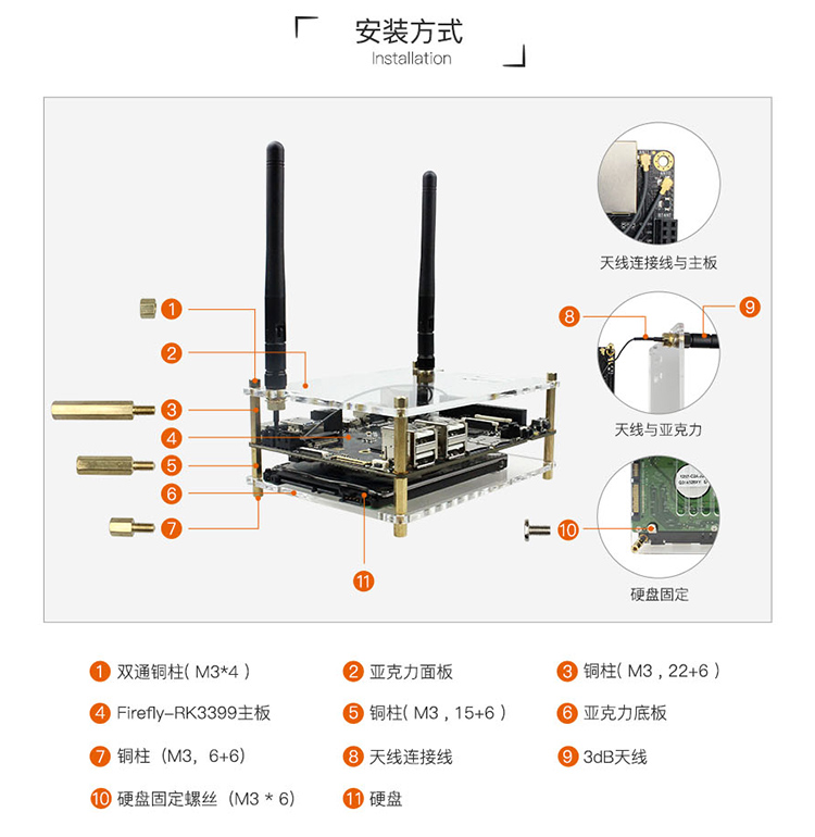 发货清单&亚克力安装（RK3399) en.jpg